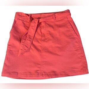 LOFT Vibrant Orange Women’s Tie-Waist Mini Skirt, Sz 8
90% Cotton. NWT